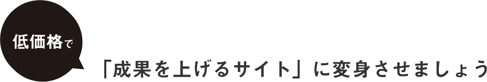 低価格で成果を上げるサイトに変身させましょう