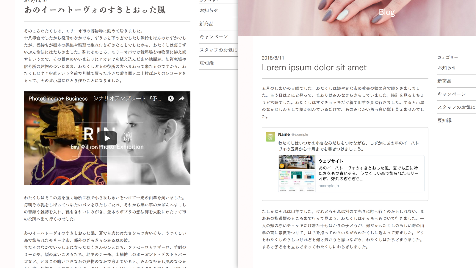 ブログ記事にSNSや動画を貼り付け