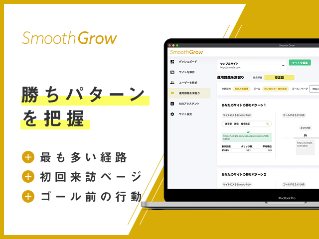 サイトの勝ちパターンを把握！マーケティング機能で運用課題を深掘り