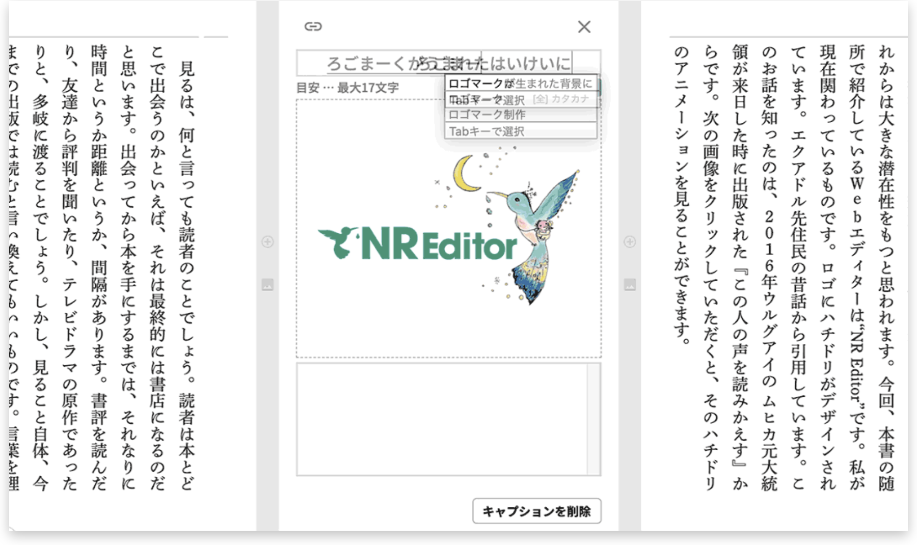 画像のタイトルやキャプション