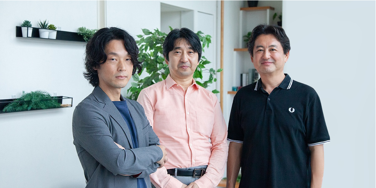 左から、BiNDup プロジェクトマネージャー 洪泰和／開発統括責任者 四家和彦／代表取締役 熊崎隆人
