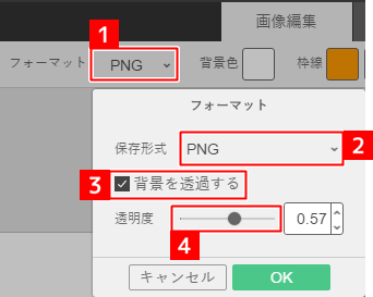 画像を透過させる
