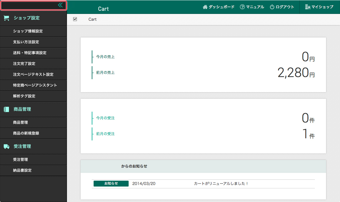 ダッシュボードの見方